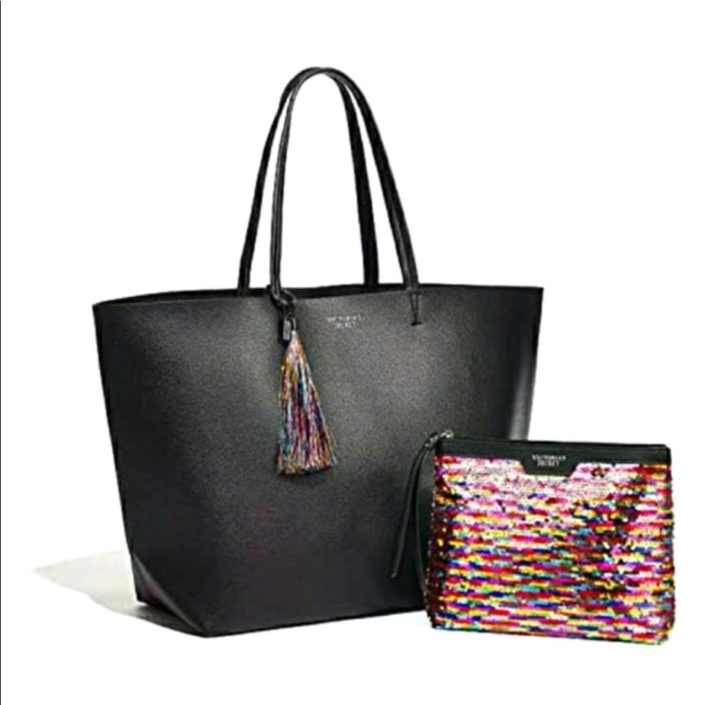 Vintage Victoria’s Secret Weekender with Mini Sequin Zip Bag